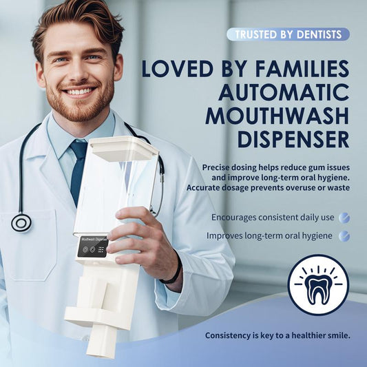 Automatic Mouthwash Dispenser for Bathroom – 700ML Touchless Wall-Mounted & Countertop Electric Dispenser, Rechargeable Mouthwash Dispenser with 3 Adjustable Dispensing Levels & Magnetic Cups