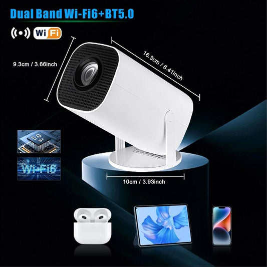 F100 Pro Portable Projector with Android 11, 260 ANSI Lumens, 180° Rotatable Design, BT 5.0 - Home & Outdoor Mini Cinema Companion - Audio