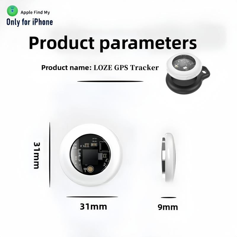 LOZE GPS Tracker, Car GPS Tracker, Mini Tracker, Pet Tracker, Clear Front Design with Weatherproof Case - No Monthly Fees - Best Invisible GPS Tracker, Anti-Lost Device, Works with Apple Find My (Ios Only)